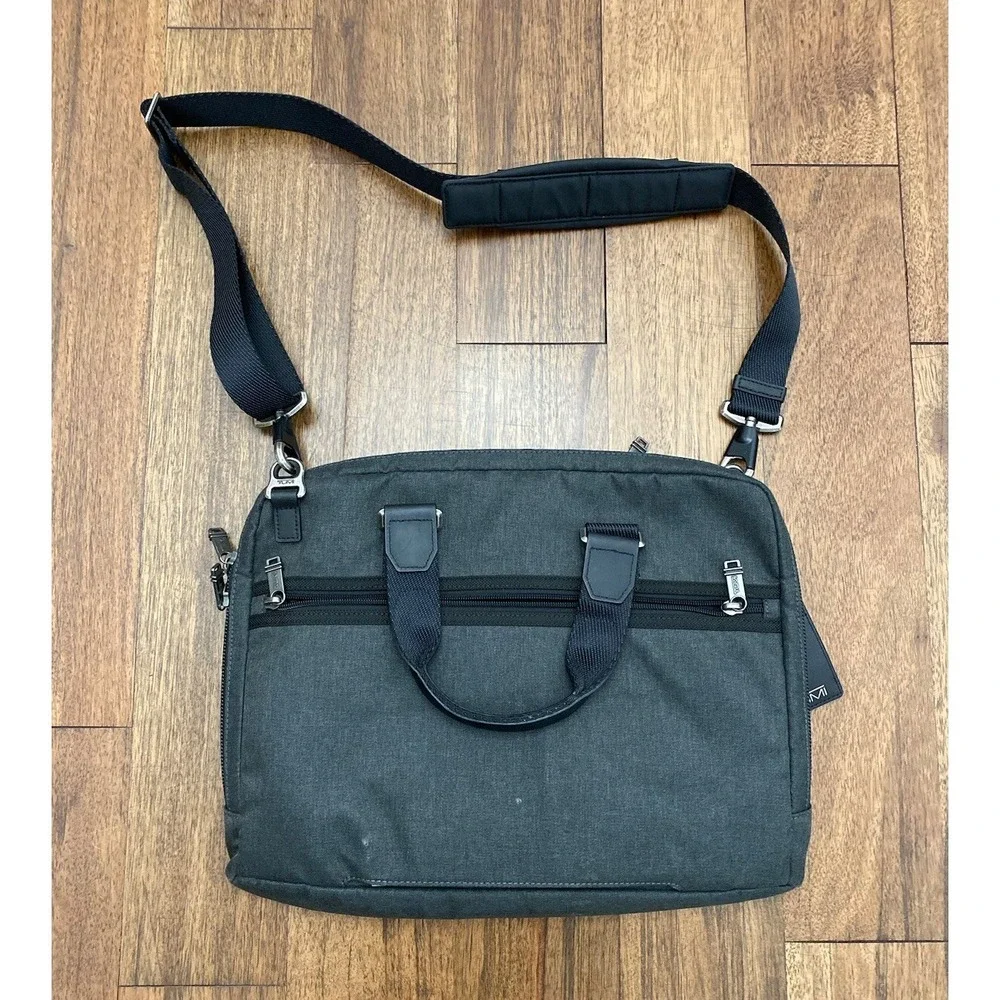 Tumi Alpha Bravo Aviano Slim Brief Nylon Leather Bag Black - Barely Used